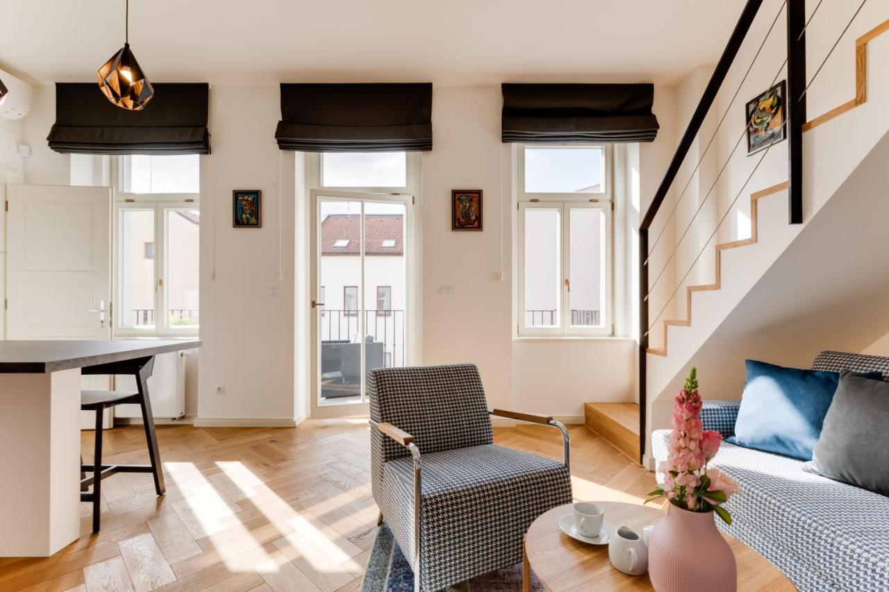 Ferienwohnung Andel Design Duplex, Ac, Garage Prag Exterior foto